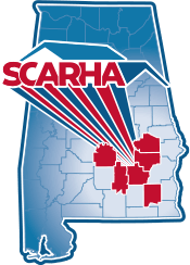 A map of Alabama highlighting the locations of Pike, Crenshaw, Lowndes, Macon and Bullock and the Cities of Union Springs, Fort Deposit and Midland City.